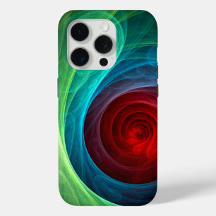 Funda Para iPhone 15 Pro Tormenta roja Floral Moderno Resumen Patrón de col