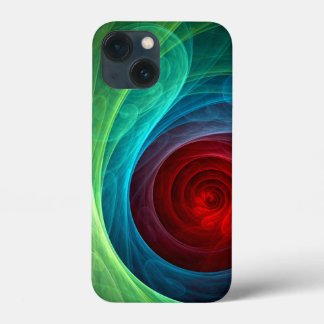 Funda Para iPhone 13 Mini Tormenta roja Floral Moderno Resumen Patrón de col