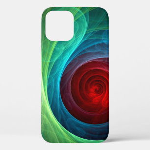 Funda Para iPhone 12 Tormenta roja Floral Moderno Resumen Patrón de col