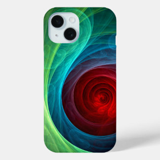 Funda Para iPhone 15 Tormenta roja Floral Moderno Resumen Patrón de col