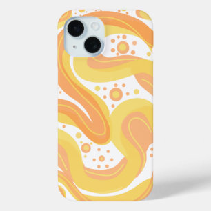 Funda Para iPhone 15 Tornillos naranjas Y Amarillos Con Puntos