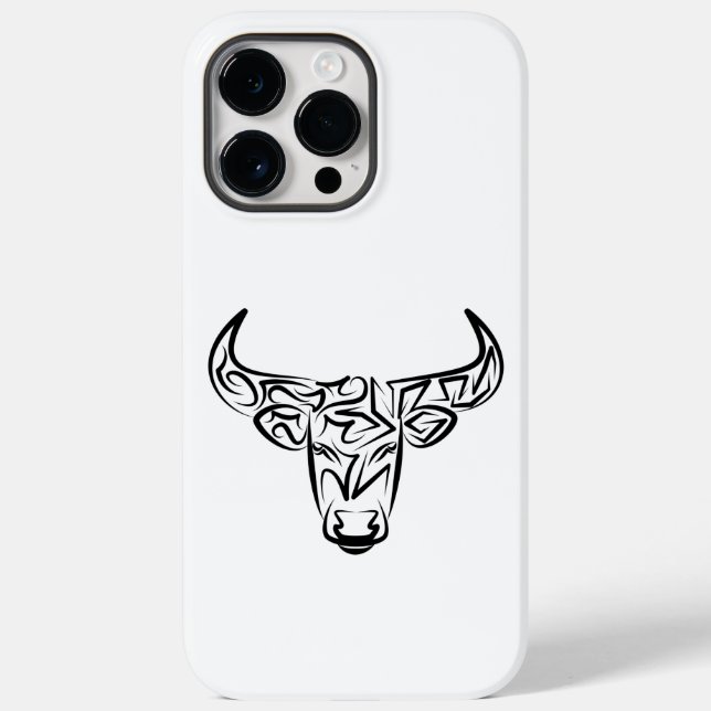 Funda De Case-Mate Para iPhone Toro tribal negro y blanco/Ox (Reverso )