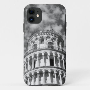 Funda Para iPhone 11 Torre de Pisa Italia de inclinación blanca negra