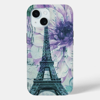 Funda Para iPhone 15 torre del eiffel paris paris de marca floral román