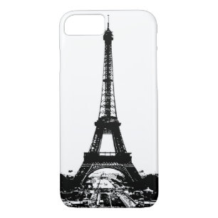Funda Para iPhone 8/7 Torre Eiffel Blanca y Negra