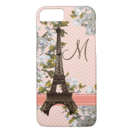 Funda Para iPhone 8/7 Torre Eiffel de cerezos monogramados