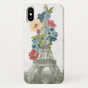 Funda Para iPhone X Torre Eiffel floral el   París, Francia