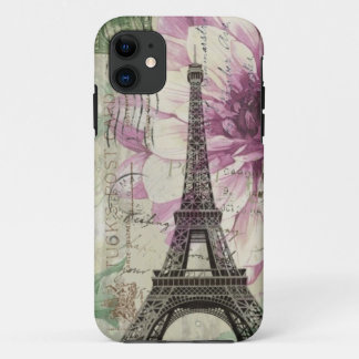 Funda Para iPhone 11 Torre Eiffel floral elegante de París del vintage