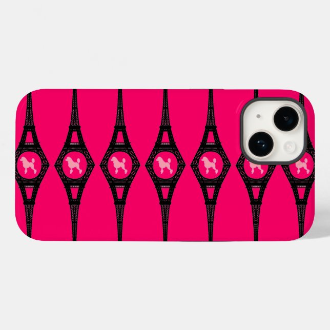 Funda De Case-Mate Para iPhone Torre Eiffel Poodle (Reverso (Horizontal))
