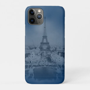 Funda Para iPhone 11 Pro Torre Eiffel vintage en azul