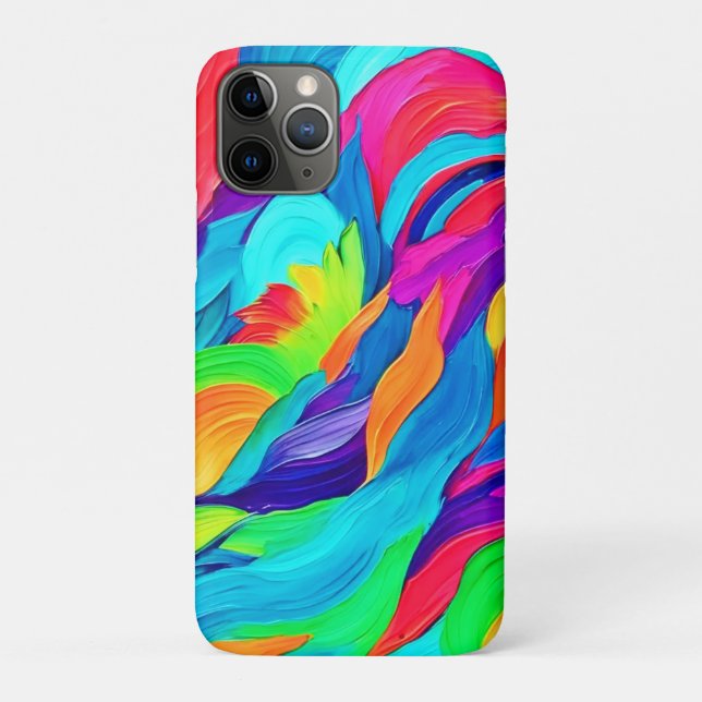 Funda De Case-Mate Para iPhone Torrenciales Remolinos de Arcoíris Arte Abstracto (Reverso)