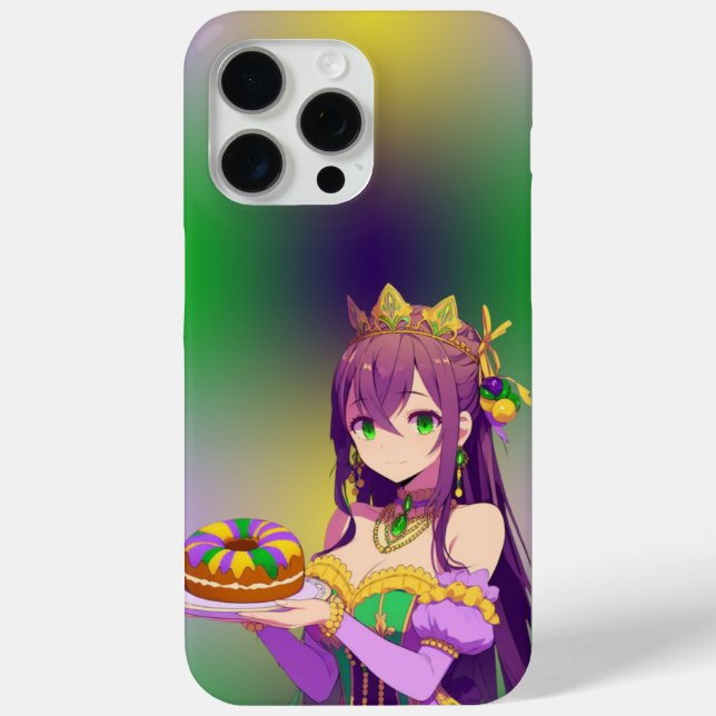 Funda De Case-Mate Para iPhone Torta del Rey Anime Mardi Gras (Reverso )