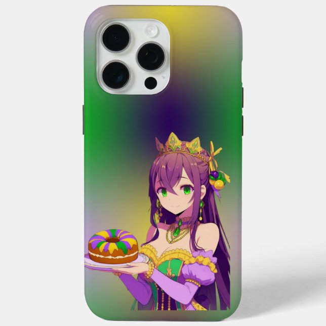 Funda De Case-Mate Para iPhone Torta del Rey Anime Mardi Gras (Reverso )