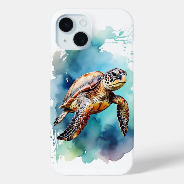 Funda De Case-Mate Para iPhone Tortuga acuática (Reverso )