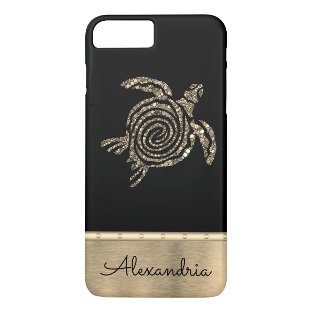 Funda De Case-Mate Para iPhone Tortuga con mosaico de oro personalizada (Reverso)