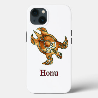 Funda Para iPhone 13 Tortuga de mar tribal de oro en blanco