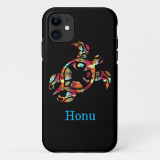 Funda Para iPhone 11 Tortuga del mar de Hawái tribal arcoiris contra Fu