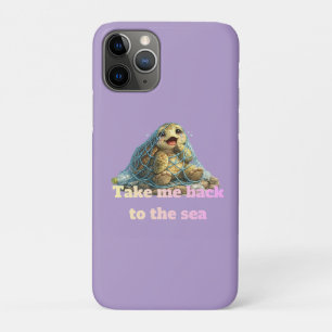 Funda Para iPhone 11 Pro Tortuga Marina Atrapada en Red de Pesca y Contamin