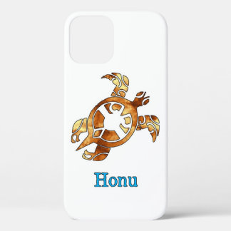 Funda Para iPhone 12 Tortuga marina tribal hawaiana en oro