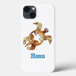 Funda Para iPhone 13 Tortuga marina tribal hawaiana en oro