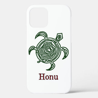 Funda Para iPhone 12 Tortuga marina tribal hawaiana en verde