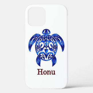 Funda Para iPhone 12 Tortuga oceánica azul tribal hawaiana
