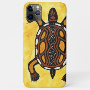 Funda Para iPhone 11 Pro Max Tortuga - Pintura de arte inspirada en los aboríge