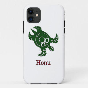 Funda Para iPhone 11 Tortuga verde tribal marina en un iPhone blanco Fu