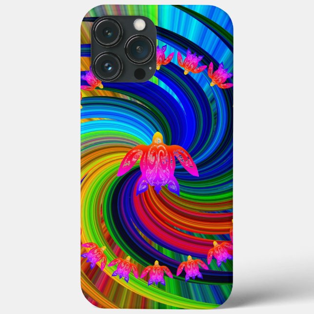 Funda De Case-Mate Para iPhone Tortugas Arcoíris (Reverso )