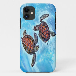 Funda Para iPhone 11 Tortugas de mar del bebé de Yin Yang