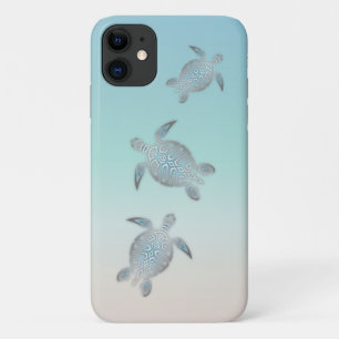 Funda Para iPhone 11 Tortugas de plata estilo playa turquesa costero