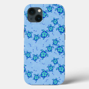 Funda Para iPhone 13 Tortugas marinas de Hawái Honu Hibiscus