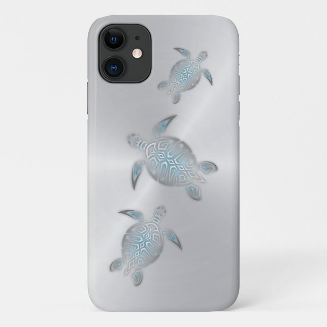 Funda De Case-Mate Para iPhone Tortugas Marinas Plateadas (Reverso)