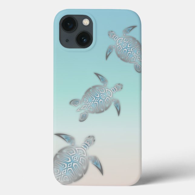 Funda De Case-Mate Para iPhone Tortugas plateadas estilo playa Funda-mate  (Reverso)