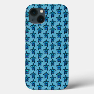 Funda Para iPhone 13 Tortugas tribales azules del océano
