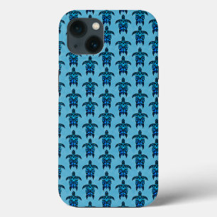 Funda Para iPhone 13 Tortugas tribales azules del océano