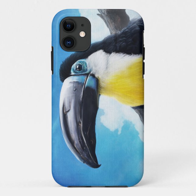 Funda De Case-Mate Para iPhone Toucan en la pintura tropical digital del pájaro (Reverso)