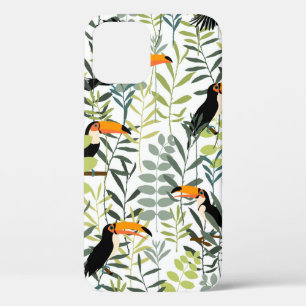 Funda Para iPhone 12 Toucanos en hojas verdes y ramas sin soldadura
