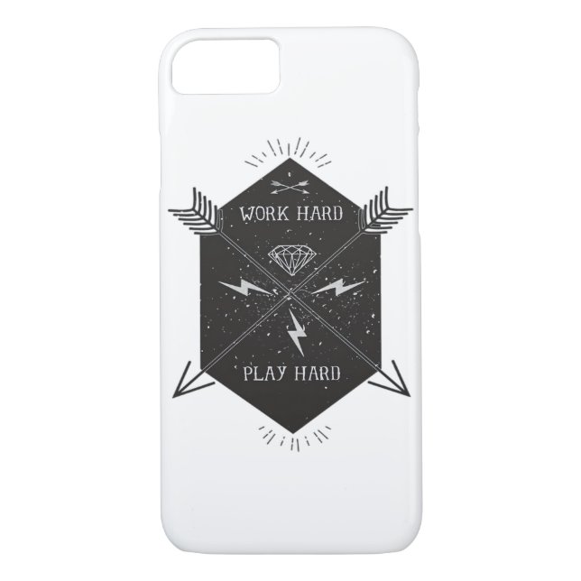 Funda De Case-Mate Para iPhone Trabajar duro para jugar tan duro clásico (Reverso)