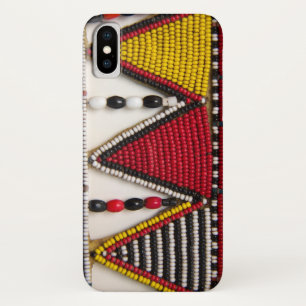 Funda Para iPhone X Trabajo con cuentas tribales Masái