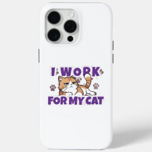 Funda Para iPhone 15 Pro Max Trabajo para mi gato – regalo divertido para dueño