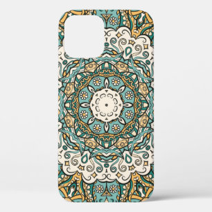 Funda Para iPhone 12 Tracería sin soldadura de Mehndi Tile colorido