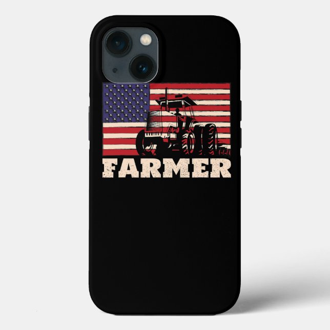 Funda De Case-Mate Para iPhone Tractor de bandera estadounidense (Reverso )