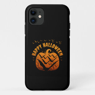 FUNDA PARA iPhone 11 TRAJE DE CALABAZA Y MURCIÉLAGOS DE HALLOWEEN