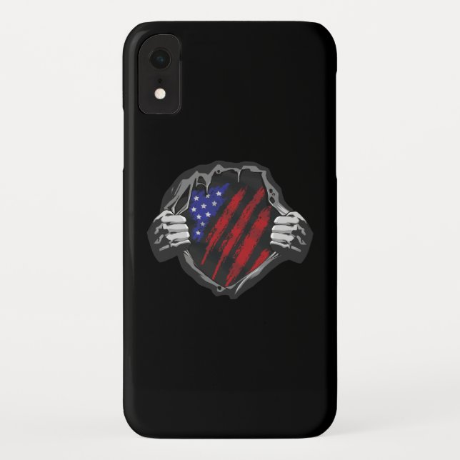 Funda De Case-Mate Para iPhone Traje de superhéroe de EE. UU. Bandera (Reverso)