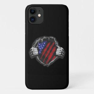 Funda Para iPhone 11 Traje de superhéroe de EE. UU. Bandera