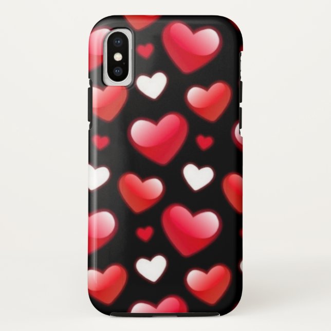 Funda De Case-Mate Para iPhone Trama del corazón rojo (Reverso)