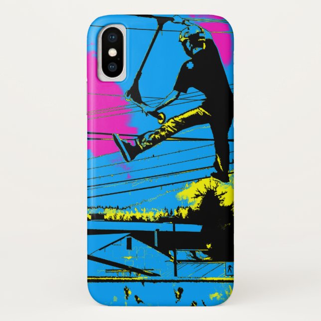 Funda De Case-Mate Para iPhone Trampa - Tentadura de Scooter volador alto (Reverso)