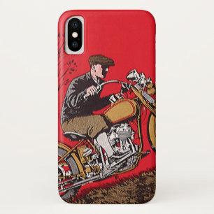 Funda Para iPhone X Transporte Vintage, Piloto de Motocicleta Antigua