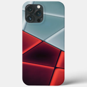 Funda Para iPhone 13 Pro Max Trapezoides de color rojo a gris con opción a camb